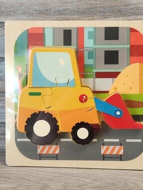New Construction Wooden Puzzle Sealed Approximately 6 inch